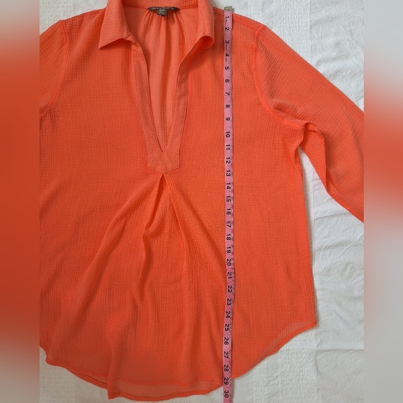 NWOT TOMMY BAHAMA Vibrant Orange Blouse - Picture 3 of 7